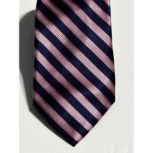 U.S.Polo Assn Pink Blue Striped Hand Made Tie 60" x  3"